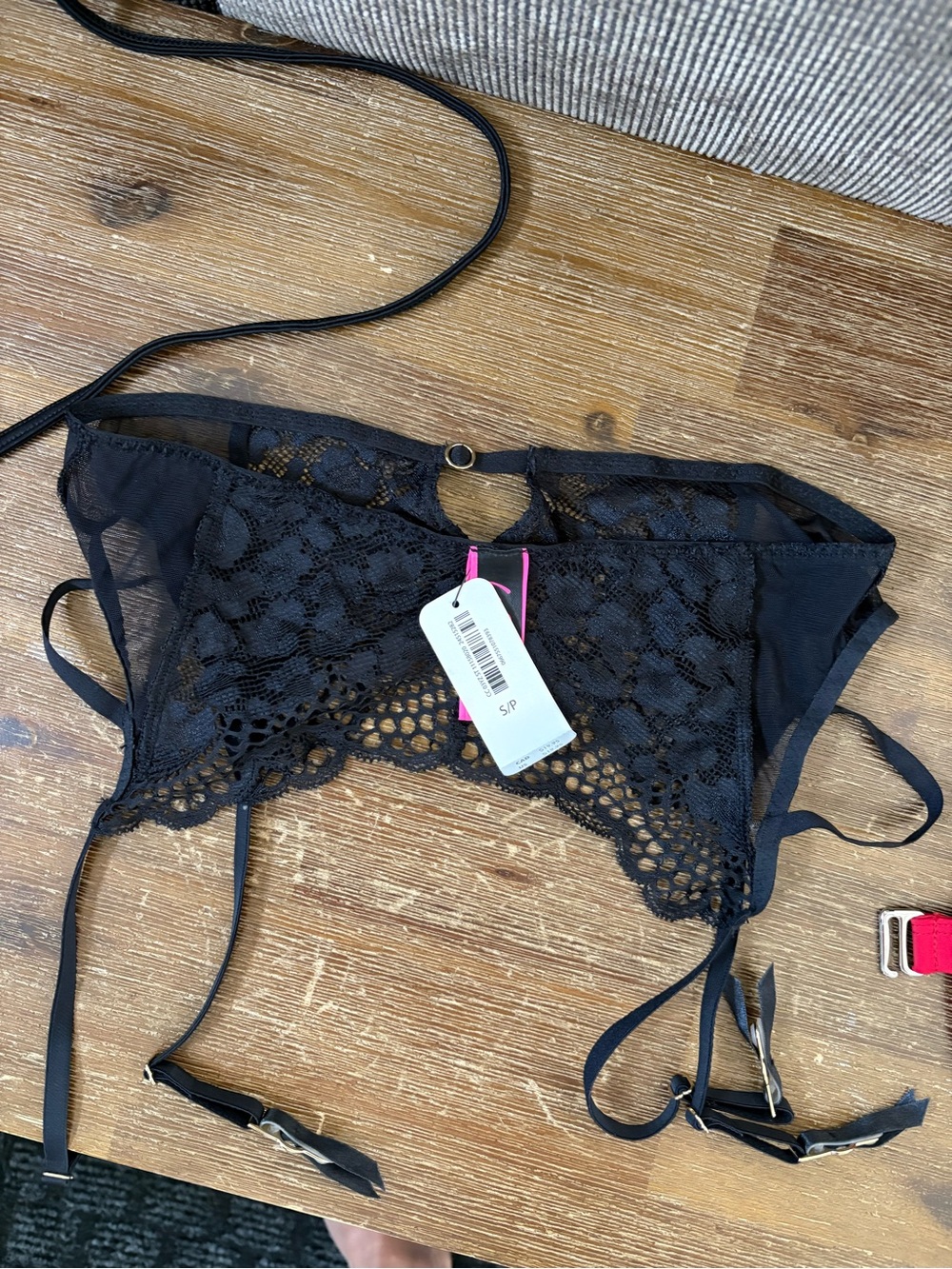La SENZA Black Lace Garter Bralette
